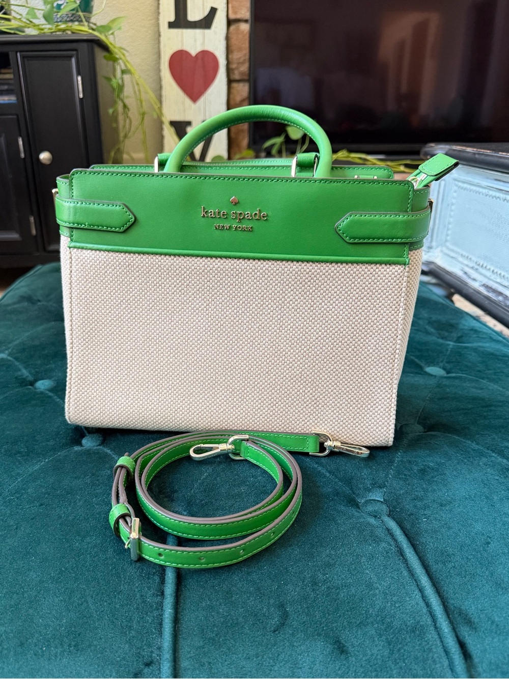 Kate Spade Staci Canvas and Leather Satchel
